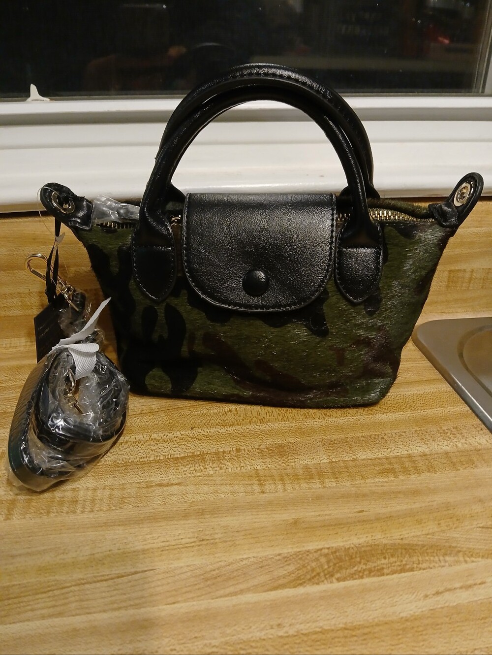 House Of Harlow NWT Camoflauge Pony Shit Miny Tote Or Crosabody